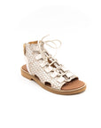 Roman-style sandals in shades of beige.