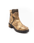 Brown leather boot on a white background