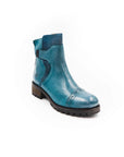 Blue rain boot on a white background