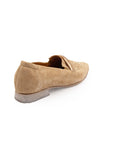 Beige loafer shoe on a white background