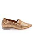 Bronze metallic loafer on a white background