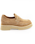 Beige loafer shoe on a white background