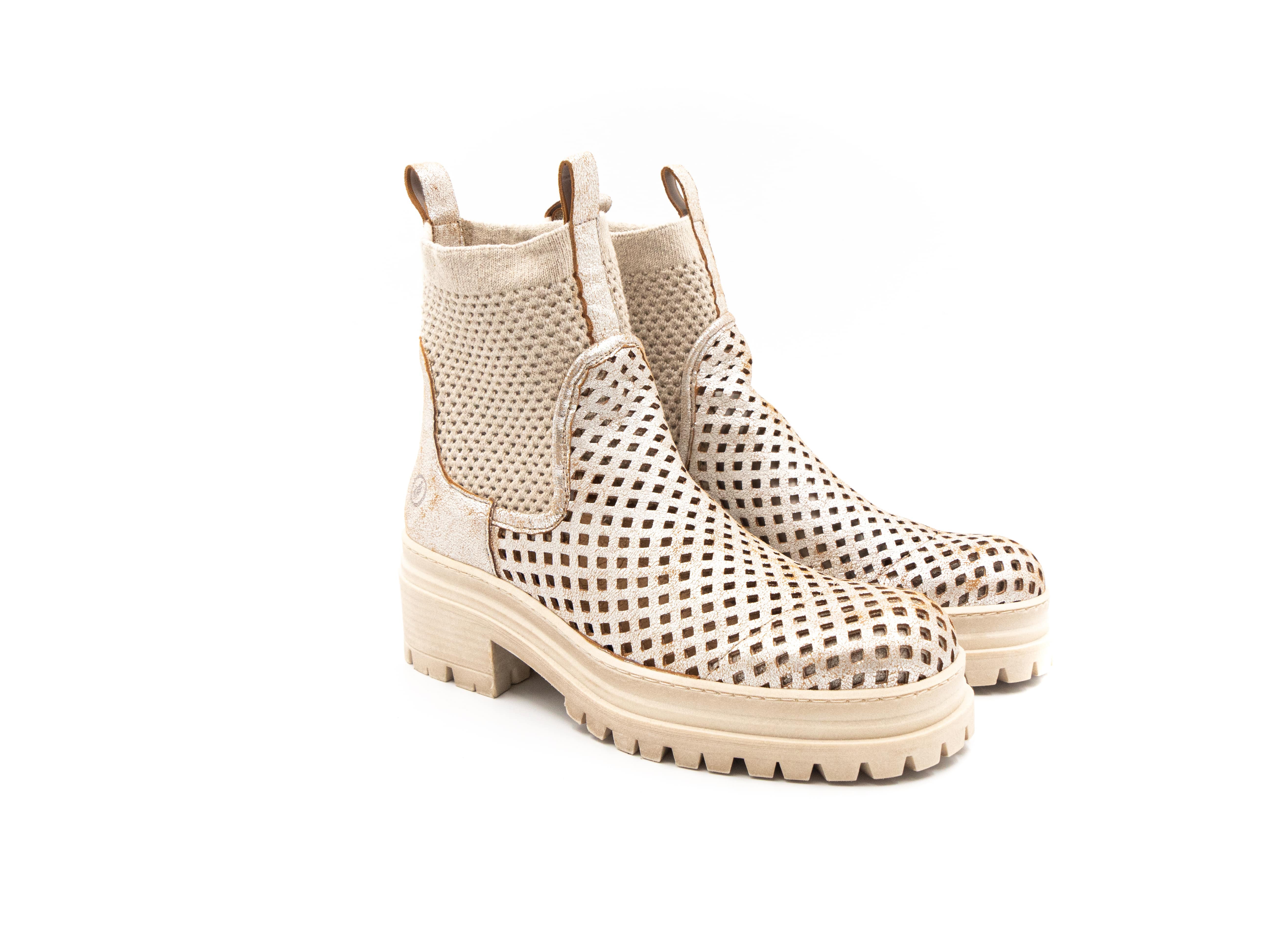 Perforated summer boots.
