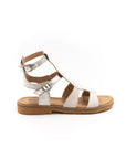 Roman-style sandals in shades of beige.