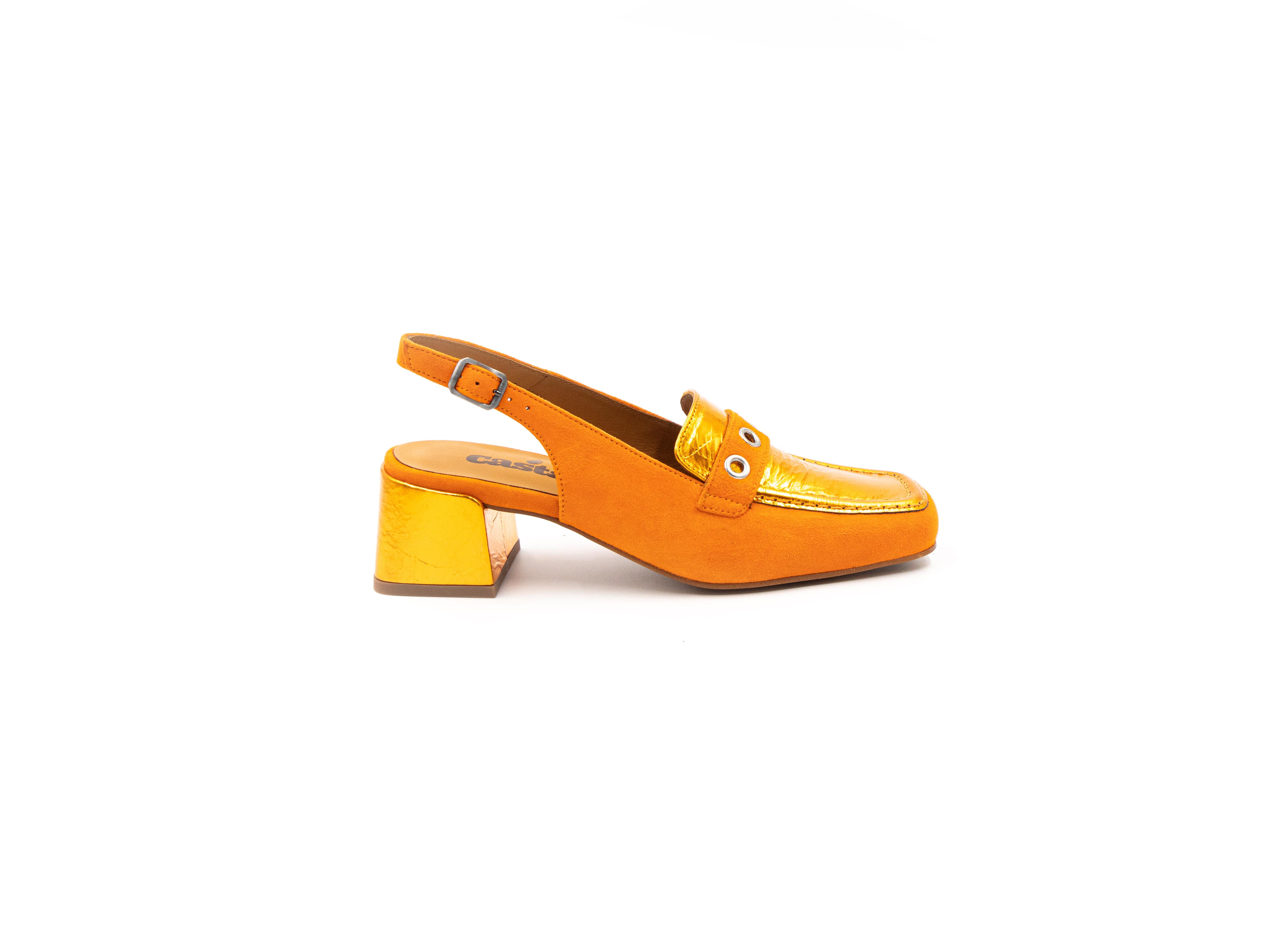 Summer loafers in shades of orange.