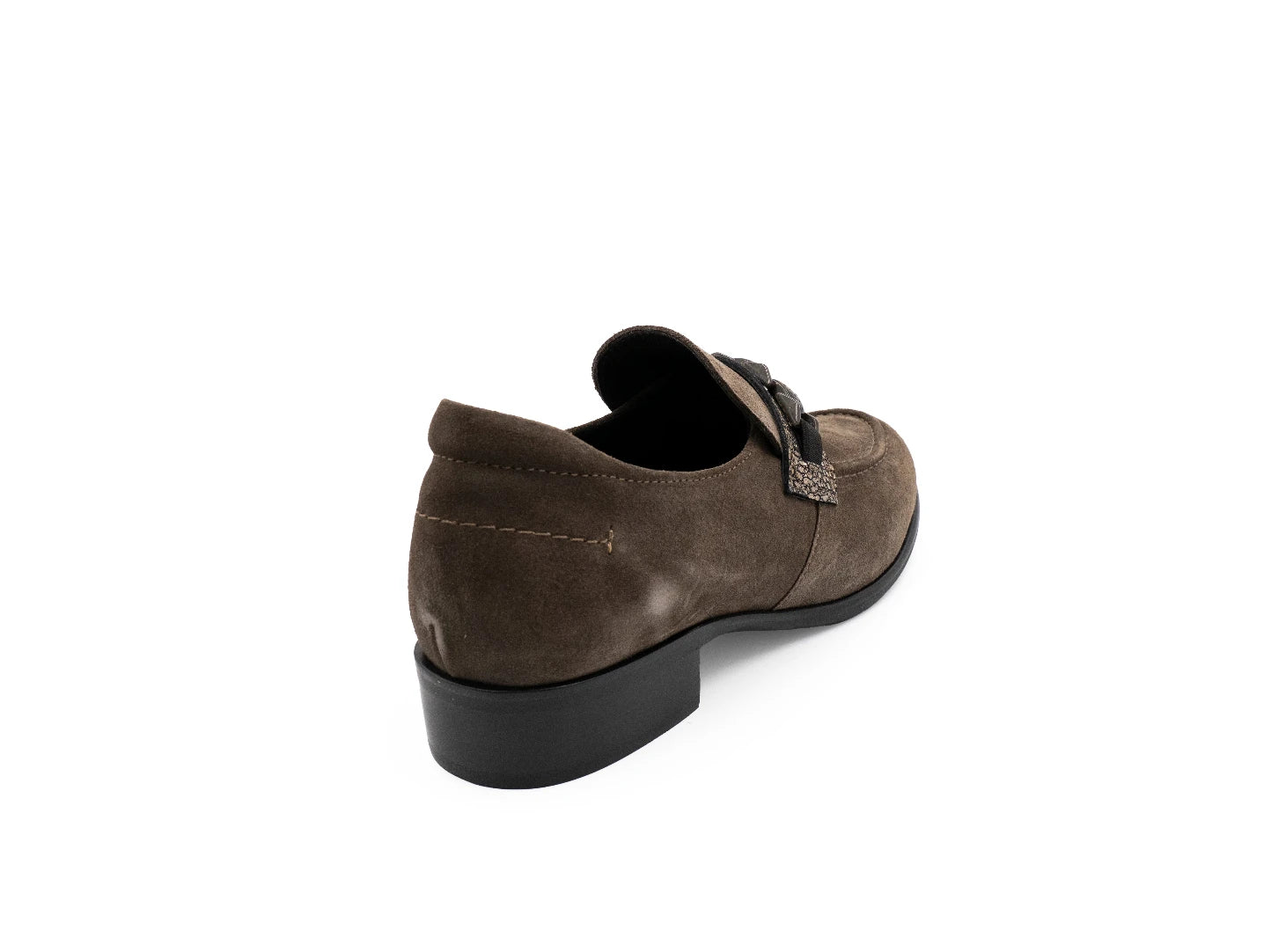 Brown loafer shoe on a white background