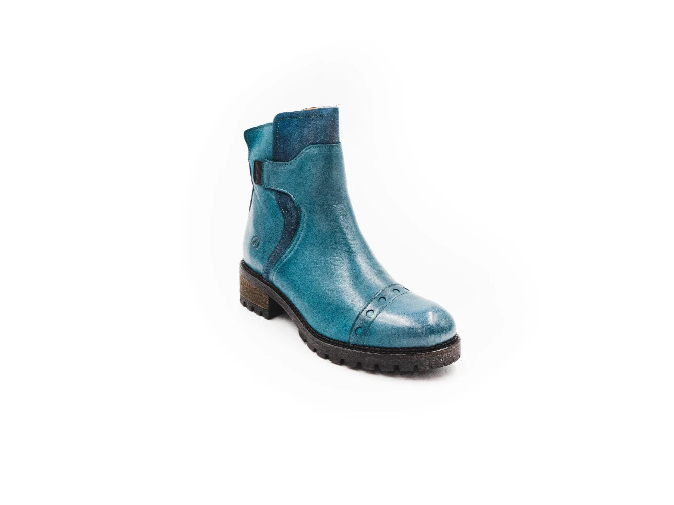 Blue rain boot on a white background