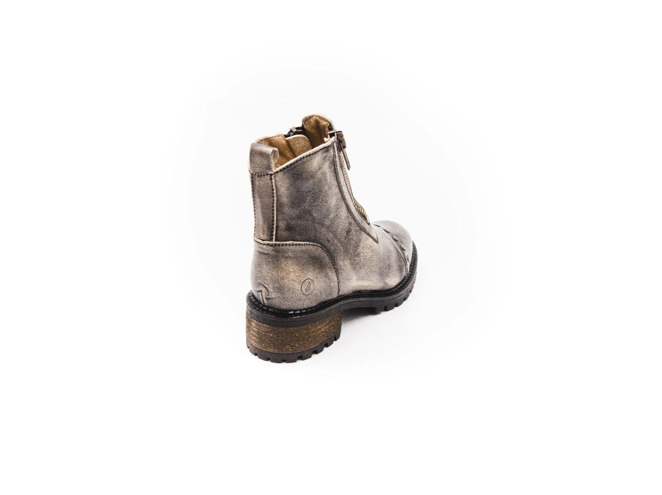 Brown leather boot on a white background
