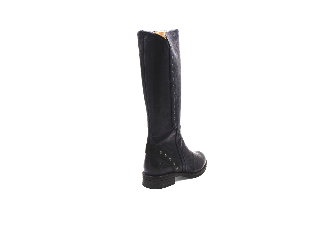 Black knee-high boot on a white background